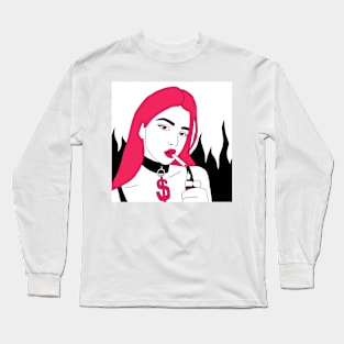 Smoking Girl Long Sleeve T-Shirt